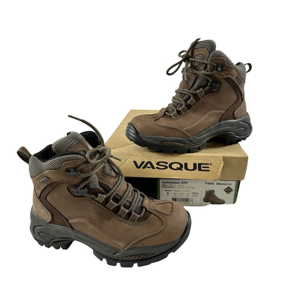 Vasque New‎ Switchback Hiking Boot Marchas 7469 Red Grey/Almond Women's Size 6